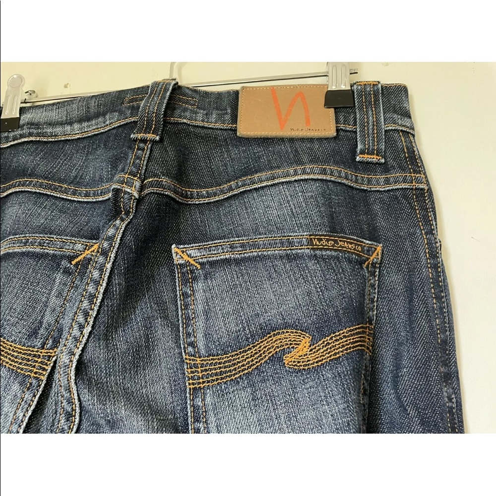 Nudie Jeans Co Slim Jim Mens Jeans Size W30 L32 Straight Blue Denim Cold Denim - Picture 8 of 11